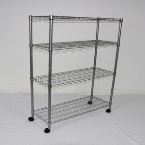 Rolling wire shelving
