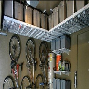 Overhead garage shelving